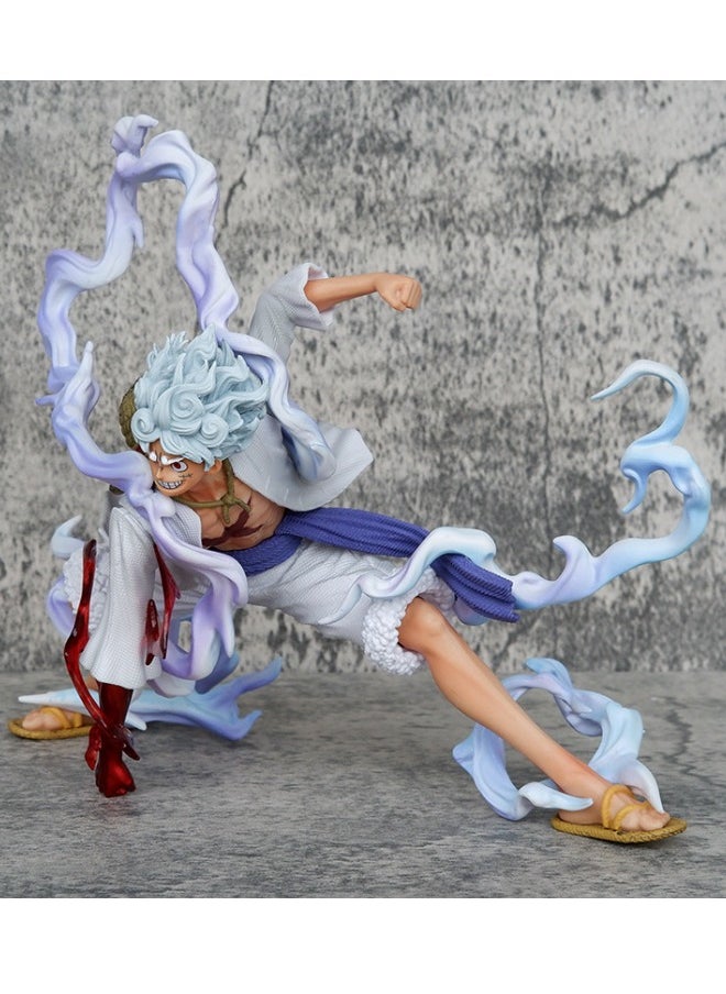 Anime  Luffy Action Figure Fifth Gear Nika Luffy Model Statue Figure Toy, Squatting Position Luffy Action Figure, Fine Super Collectible Anime Action Figure Toy 12.5*17.5*21.5cm