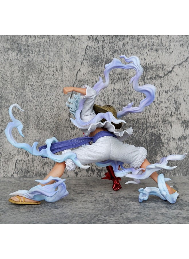 Anime  Luffy Action Figure Fifth Gear Nika Luffy Model Statue Figure Toy, Squatting Position Luffy Action Figure, Fine Super Collectible Anime Action Figure Toy 12.5*17.5*21.5cm