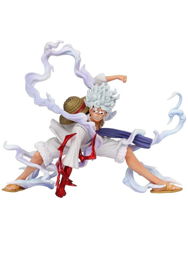 Anime  Luffy Action Figure Fifth Gear Nika Luffy Model Statue Figure Toy, Squatting Position Luffy Action Figure, Fine Super Collectible Anime Action Figure Toy 12.5*17.5*21.5cm