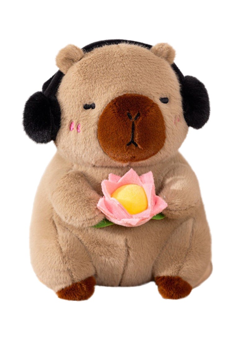 25 CM Cute Capibara Plush Toy Soft Stuffed Cartoon Animal Doll For Girls And Boys All Ages Gift（Light Brown）