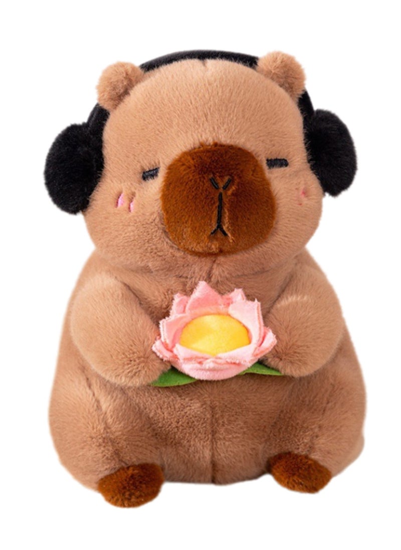 25 CM Cute Capibara Plush Toy Soft Stuffed Cartoon Animal Doll For Girls And Boys All Ages Gift（Dark Brown）