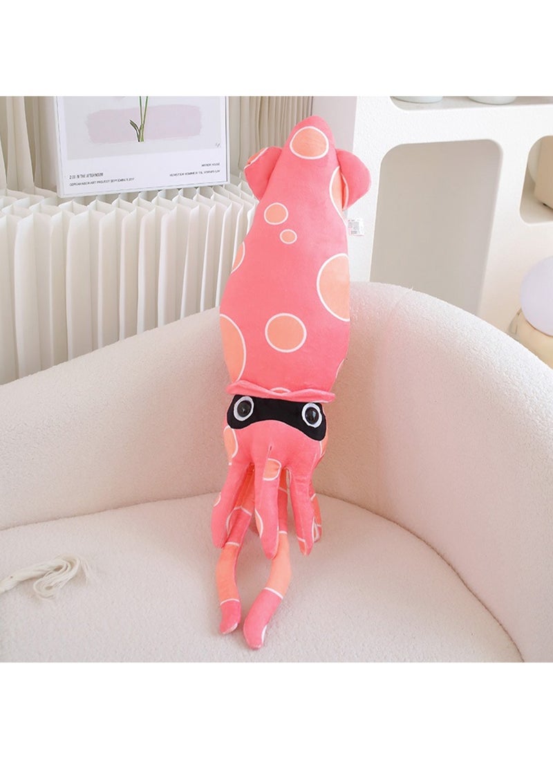 60 CM Simulation Squid Plush Toy Soft Stuffed Cute Cartoon Doll For Girls And Boys All Ages Gift (Red)