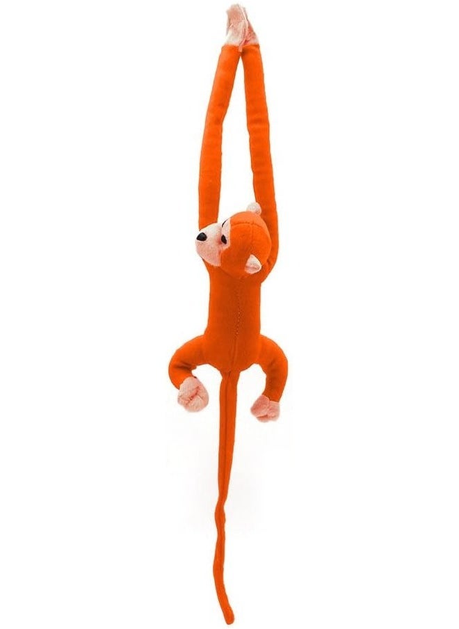 70 cm Long Arm Monkey Plush Toy Orange Stuffed Monkey with Sound & Color-Changing Light Eyes Interactive Plush for Kids