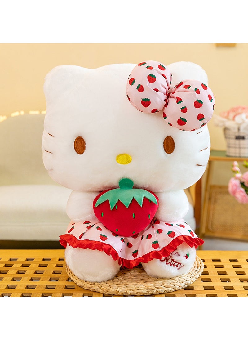 Kt Cat Doll Plush Toy Strawberry Style Doll Pillow Cartoon Girl Birthday Gift Pillow Cushion