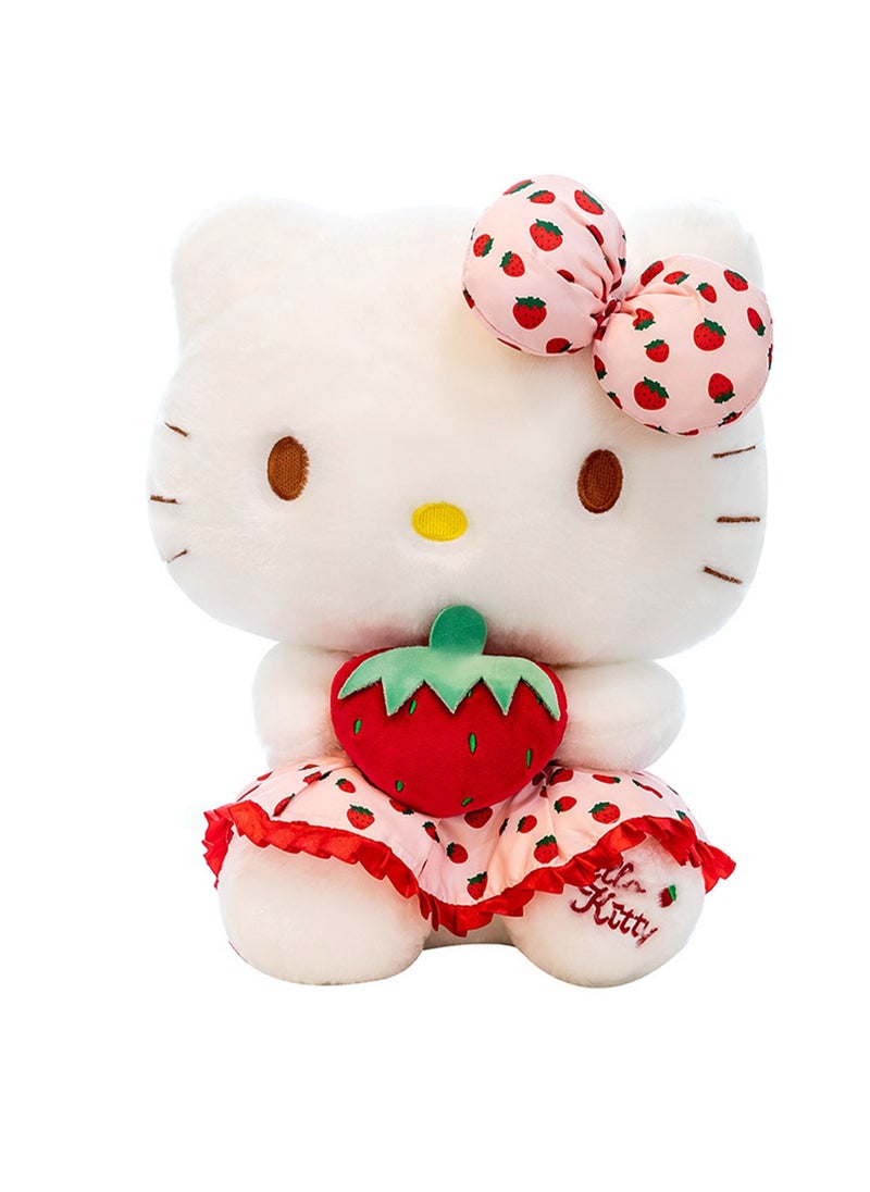 Kt Cat Doll Plush Toy Strawberry Style Doll Pillow Cartoon Girl Birthday Gift Pillow Cushion