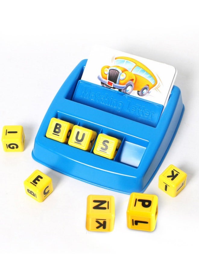 Matching Letter Game Toy, Learn English Words Puzzle Game, Picture-Based Word Card Machine, Classic Early Development Word Puzzle Toys for Ages 3+