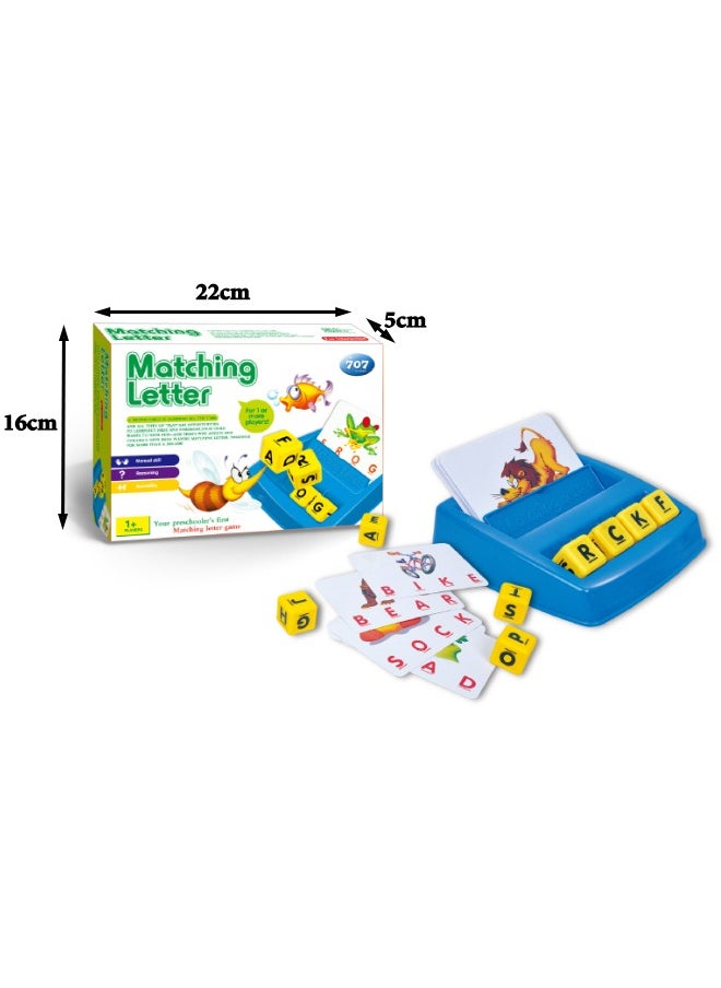 Matching Letter Game Toy, Learn English Words Puzzle Game, Picture-Based Word Card Machine, Classic Early Development Word Puzzle Toys for Ages 3+