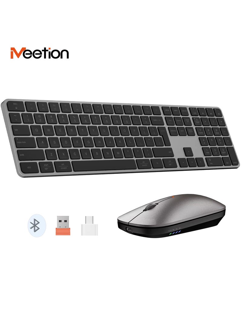 MEETION Ultra-Thin Full-Size Wireless Office Combo iKey C230 Universal Synchronization Protocol 2.4 Wireless & Bluetooth Dual Mode Redefine the Seriousness of Aesthetics