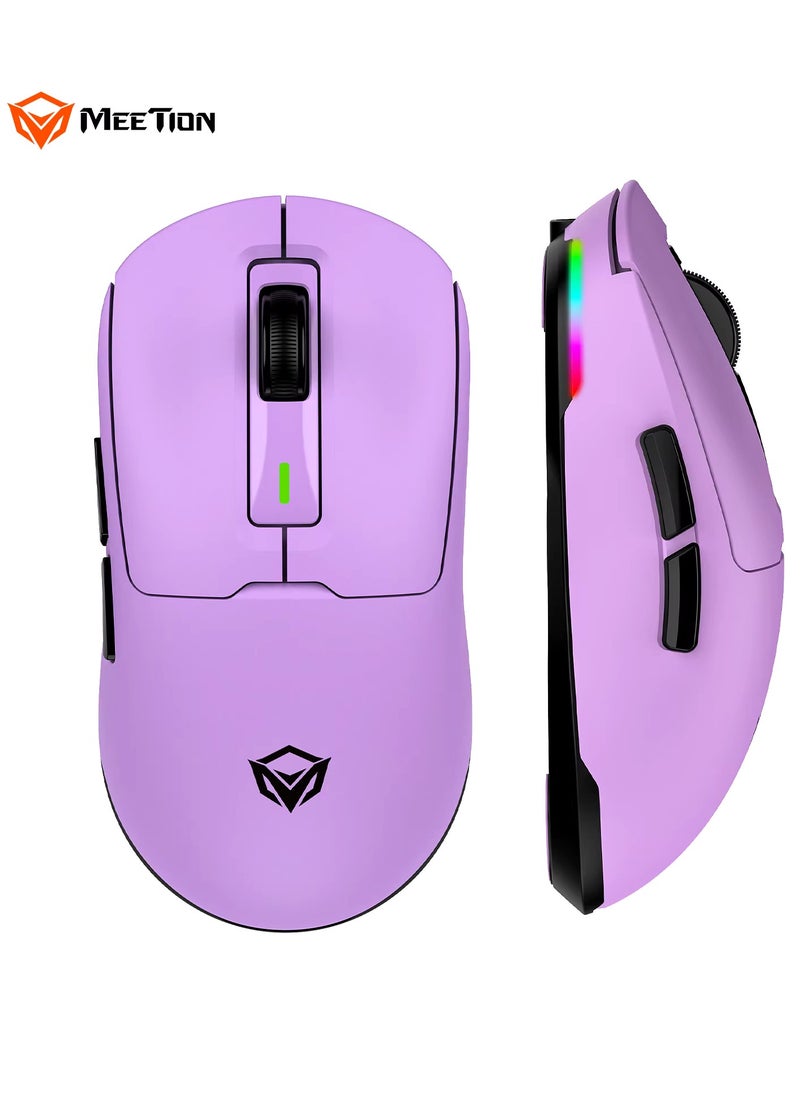 Meetion GW24 8000DPI Gaming Mouse Ultra Lightweight 62g Bluetooth 3-Mode Rechargeable Wireless Gaming Mouse (PURPLE)