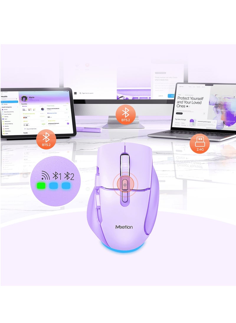 MEETION Wireless Dual-Mode Ergonomic Mouse BTM001 Ergonomic Design 2.4g Bluetooth Dual Mode Multiple Colors Available