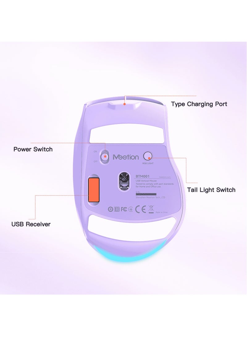 MEETION Wireless Dual-Mode Ergonomic Mouse BTM001 Ergonomic Design 2.4g Bluetooth Dual Mode Multiple Colors Available