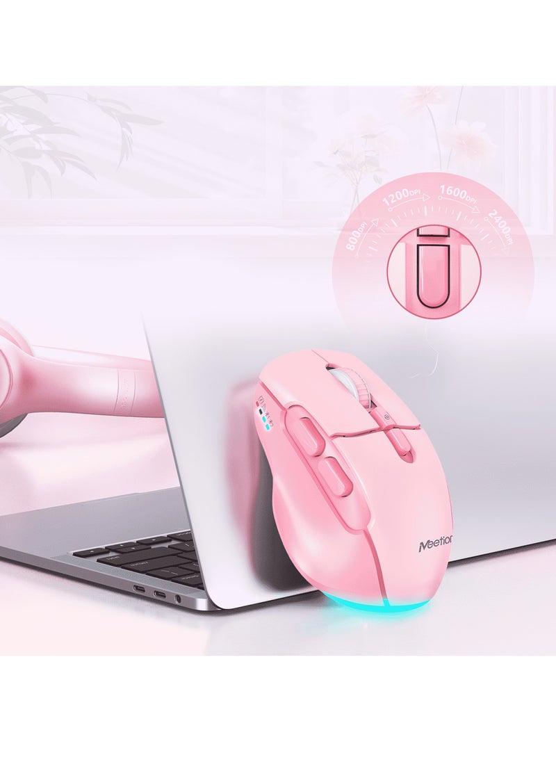 MEETION Wireless Dual-Mode Ergonomic Mouse BTM001 Ergonomic Design 2.4g Bluetooth Dual Mode Multiple Colors Available