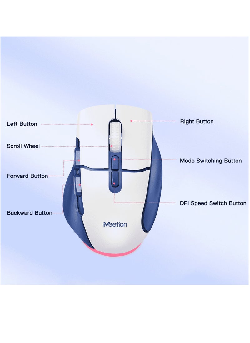 MEETION Wireless Dual-Mode Ergonomic Mouse BTM001 Ergonomic Design 2.4g Bluetooth Dual Mode Multiple Colors Available