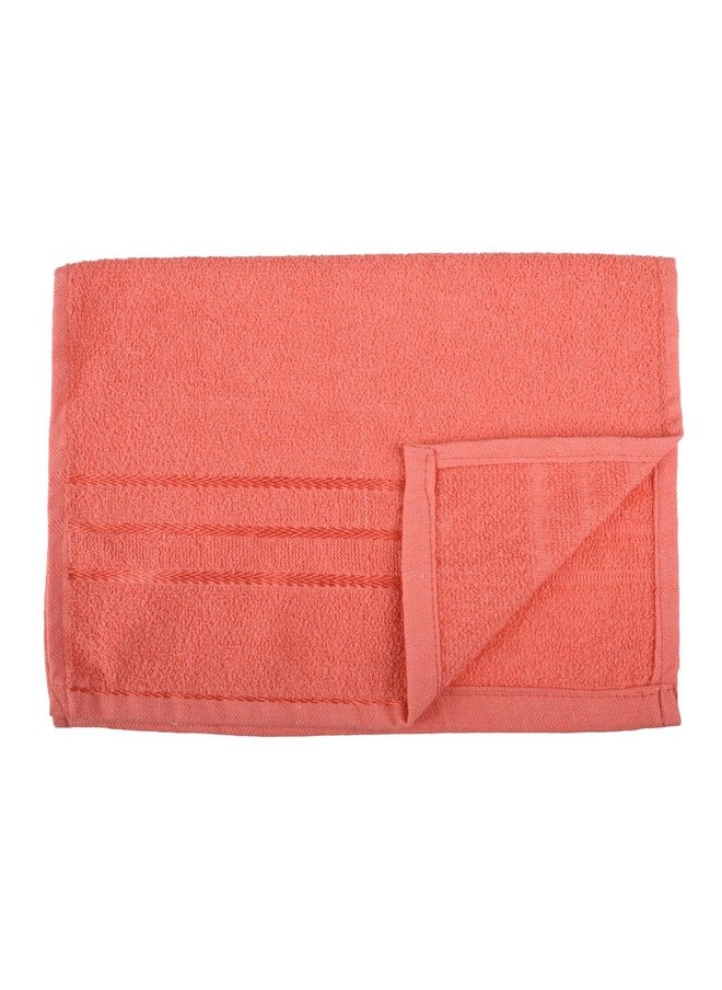 Face Towel | Cotton Towels For Facewash | Towels For Daily Use | Workout Hand Towel | Lining Design | 14X21 Inch | Pack Of 3 | Orange