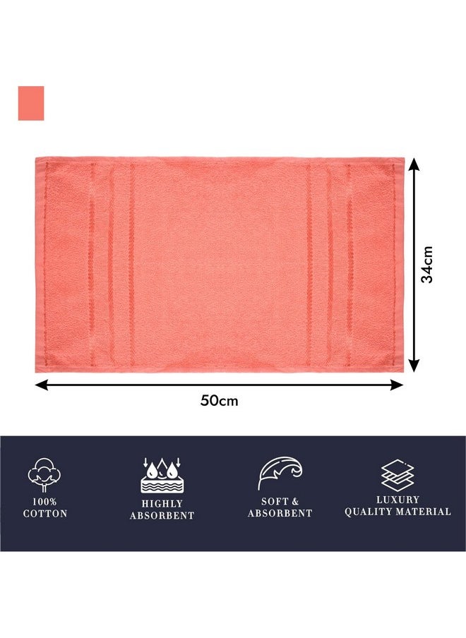 Face Towel | Cotton Towels For Facewash | Towels For Daily Use | Workout Hand Towel | Lining Design | 14X21 Inch | Pack Of 3 | Orange