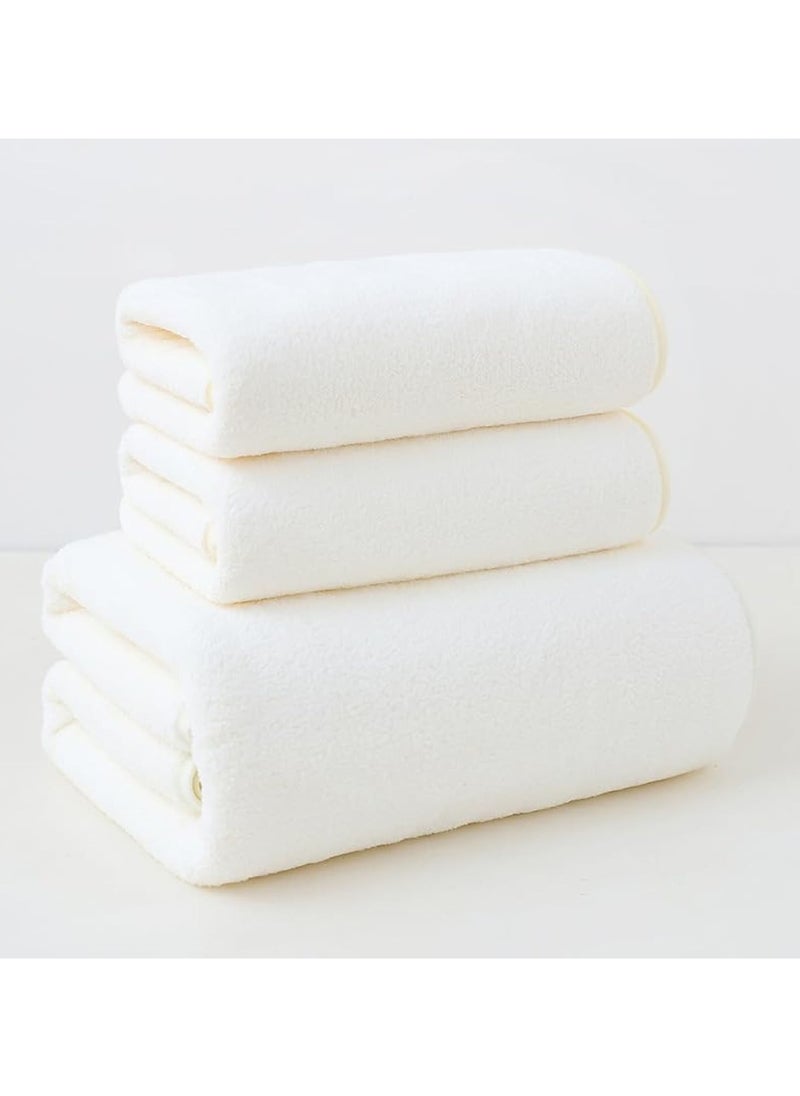 3 PCS Microfiber Bath Towel Set (White)