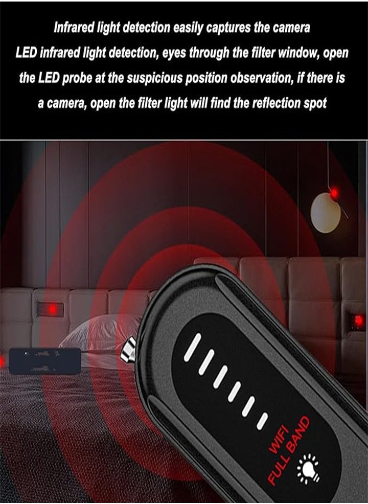 Anti Spy Detector, 6 Level Sensitivity Multi-Function Camera Detector, Portable Wireless GPS RF Signal Scanner Snooping Device Finder for Travel, Office, Hotel