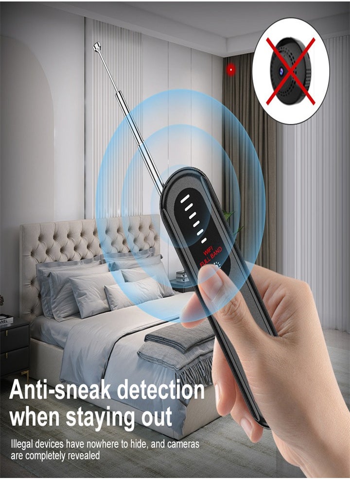 Anti Spy Detector, 6 Level Sensitivity Multi-Function Camera Detector, Portable Wireless GPS RF Signal Scanner Snooping Device Finder for Travel, Office, Hotel