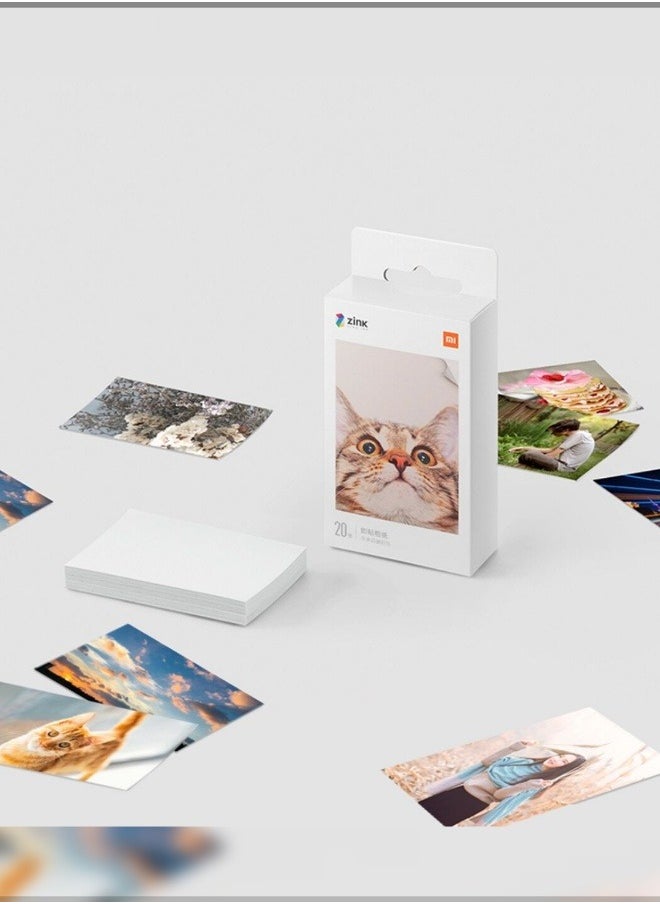 Pocket photo printer, that is, pasted photo paper, Mijia photo printer, photo paper, outdoor portable color album, pocket printer, photo paper, 20 pieces