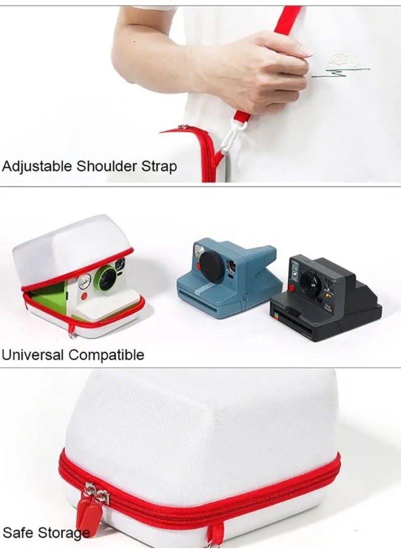 Universal Instant Camera Storage Bag for Polaroid GO/One Step 2/NOW+ Carrying Case Hard Protective Cover EVA Anti-drop (White)