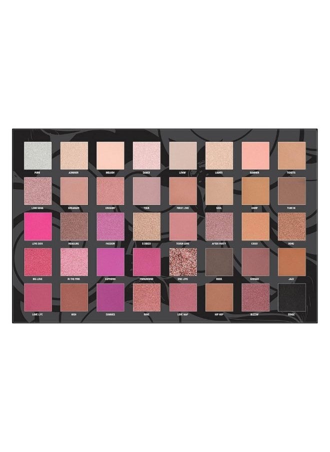 W7 Love Fest Pressed Pigment Palette - 40 Playful Party Colours With Matte, Shimmer, Glitters - Flawless Long-Lasting Bold Makeup