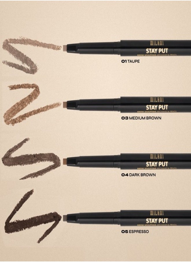 Milani Stay Put Brow Sculpting Mechanical Pencil 03 Medium Brown 0.28g