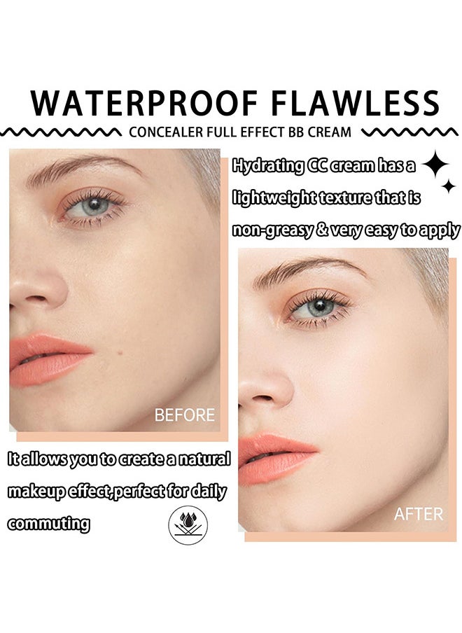 CC Color Correcting Full Coverage Cream SPF 50+, CC Cream Foundation, Lightweight Full Coverage Hydrating Serum, Control Oil And Moisturize Waterproof Long Lasting Matte Color Correcting Cream (LIGHT)