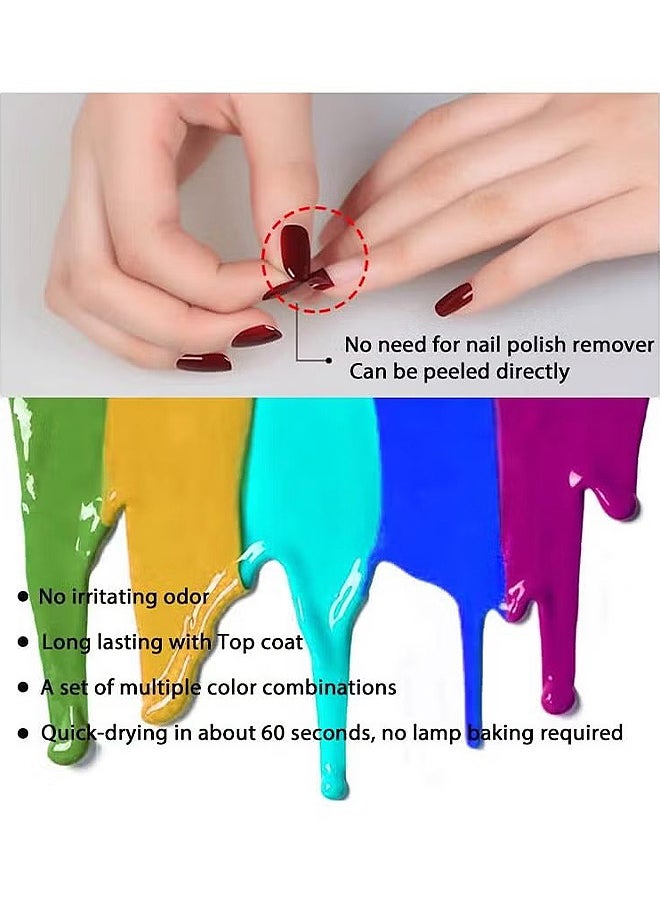 10 PCS Easy Peel Off Nail Polish Set, Non-Toxic Water Based Quick Dry Nail Polish Set Organic And All-Natural Nail Polish For Women And Girls
