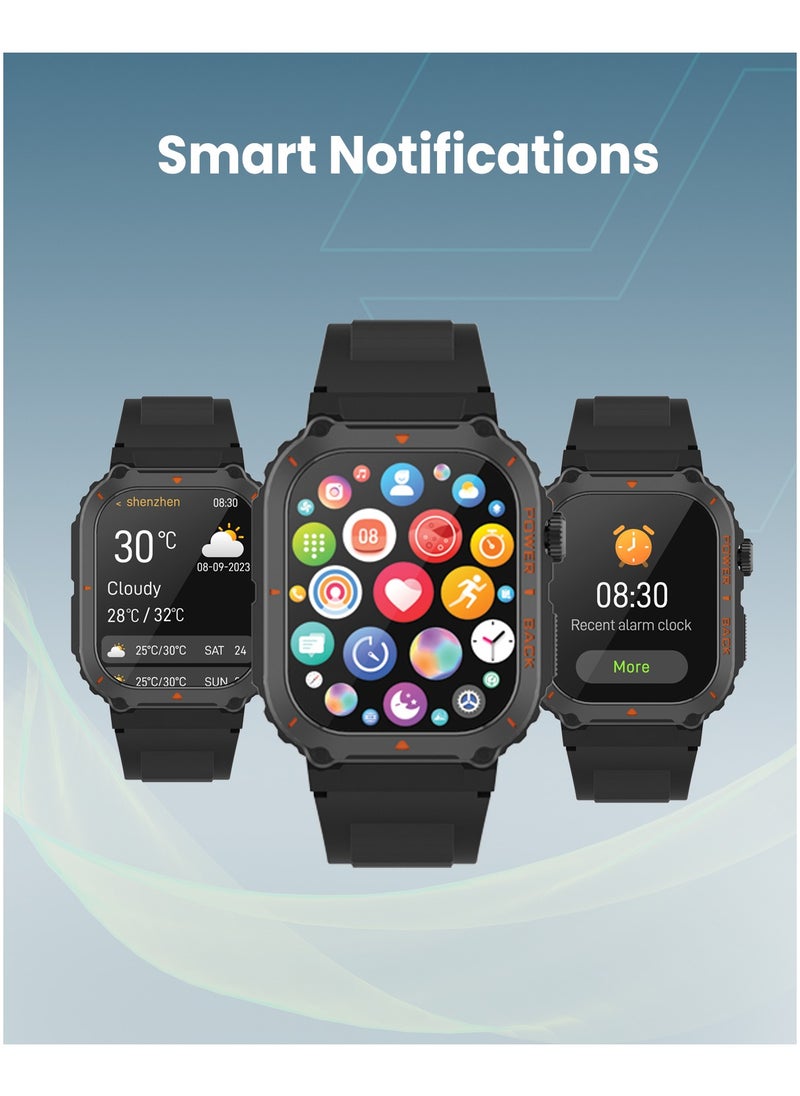 Moxedo Nitro Smart 2.13” Amoled Display 50+ Watch Faces 120+ Sports Modes Fitness Tracker with Built-in Multi-System GPS Technology