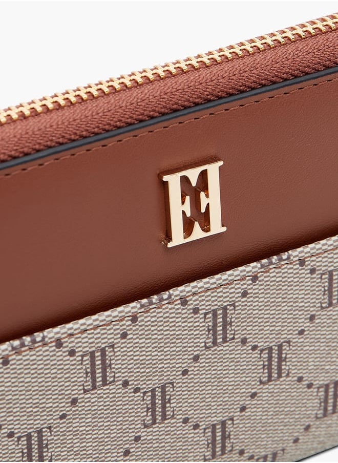 Monogram Print Zip-Around Wallet