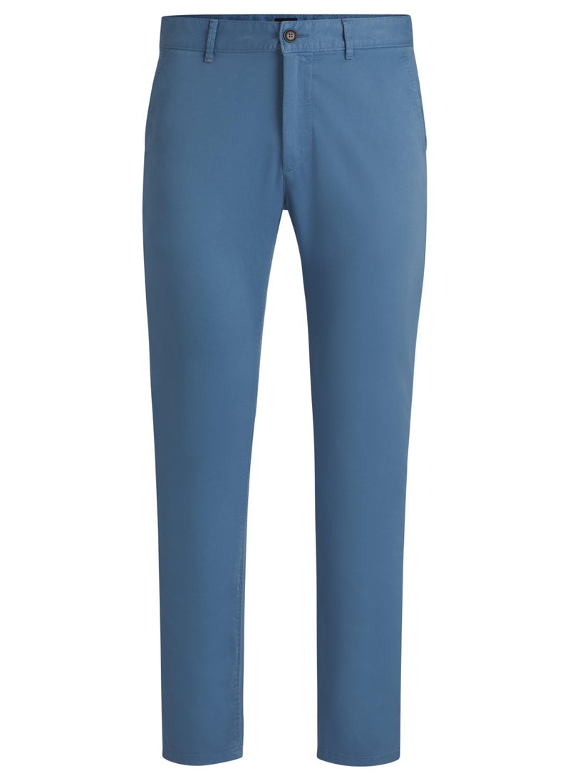 Slim-fit chinos in stretch-cotton satin