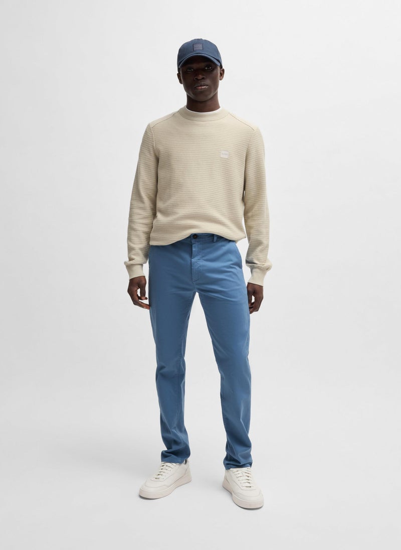 Slim-fit chinos in stretch-cotton satin