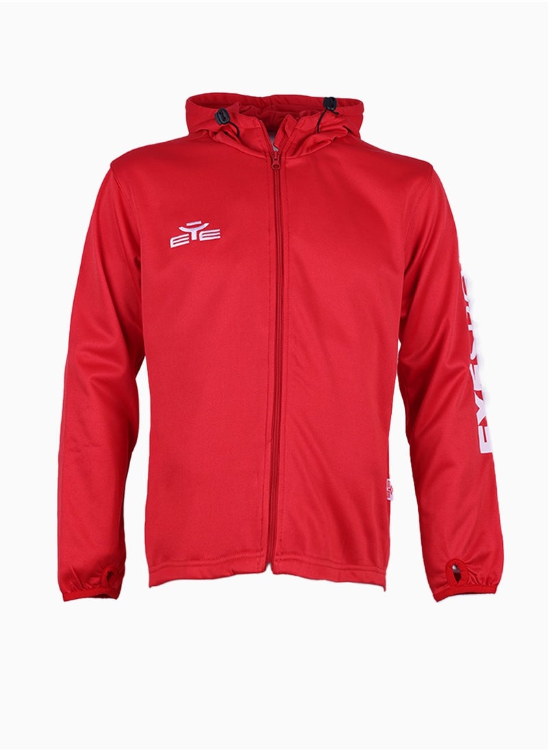 Men's Close Training Hoodie with Fleece Lining - Red