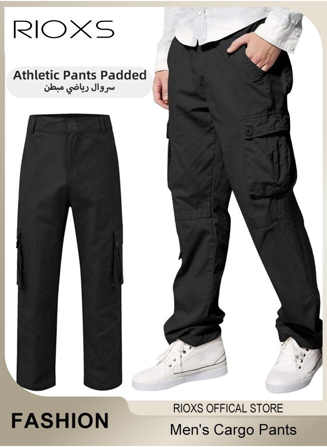 Men's Cargo Pants,Breathable Sports Sweatpants,Mens Work Pants,Casual Athletic Jogger Trousers For Men,Comfy Elastic Waist Men Pants With Pockets,Classic Baggy Pant For Leisure Or Outdoor Activities