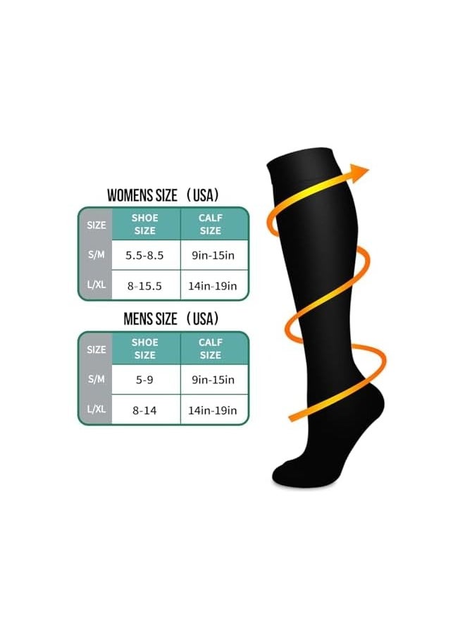 3 Pack Compression Socks, Best Travel, Running & Fitness Socks, for Women Men, Multicolor