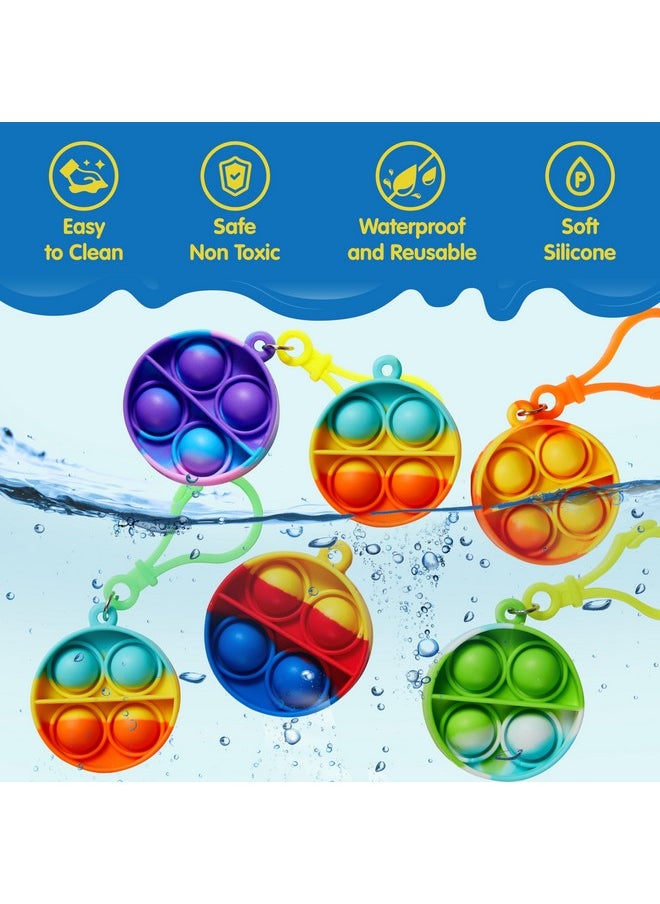 Pop Fidget Keychain Mini Fidget Toys Bulk 30 Pack Party Favors For Kids 4-8,8-12 Years Kids, Goodie Bag Stuffers Fidgets For Classroom Prizes Sensory Fidget Toy Packs