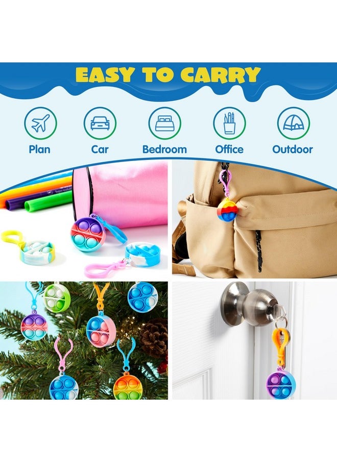Pop Fidget Keychain Mini Fidget Toys Bulk 30 Pack Party Favors For Kids 4-8,8-12 Years Kids, Goodie Bag Stuffers Fidgets For Classroom Prizes Sensory Fidget Toy Packs