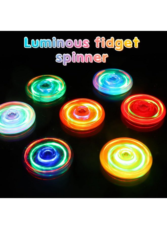 Mini Fidget Spinners 16 Pcs, Christmas Party Favors Led Light Up Fidget Spinners For Kids 4-12,Christmas Stocking Suffers Goodie Bag Stuffers Glow In The Dark Party Supplies Prizes Return Gift