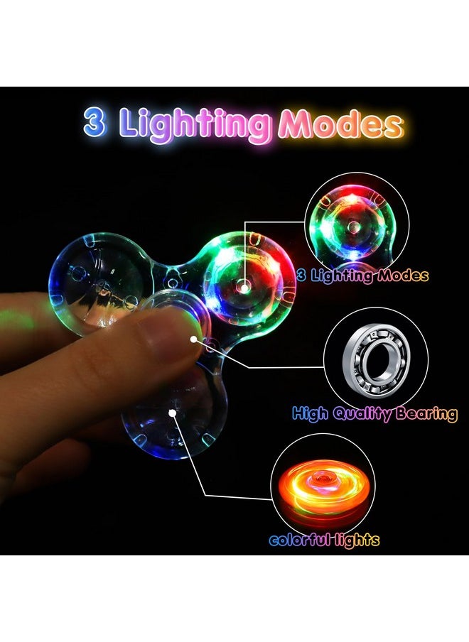 Mini Fidget Spinners 16 Pcs, Christmas Party Favors Led Light Up Fidget Spinners For Kids 4-12,Christmas Stocking Suffers Goodie Bag Stuffers Glow In The Dark Party Supplies Prizes Return Gift
