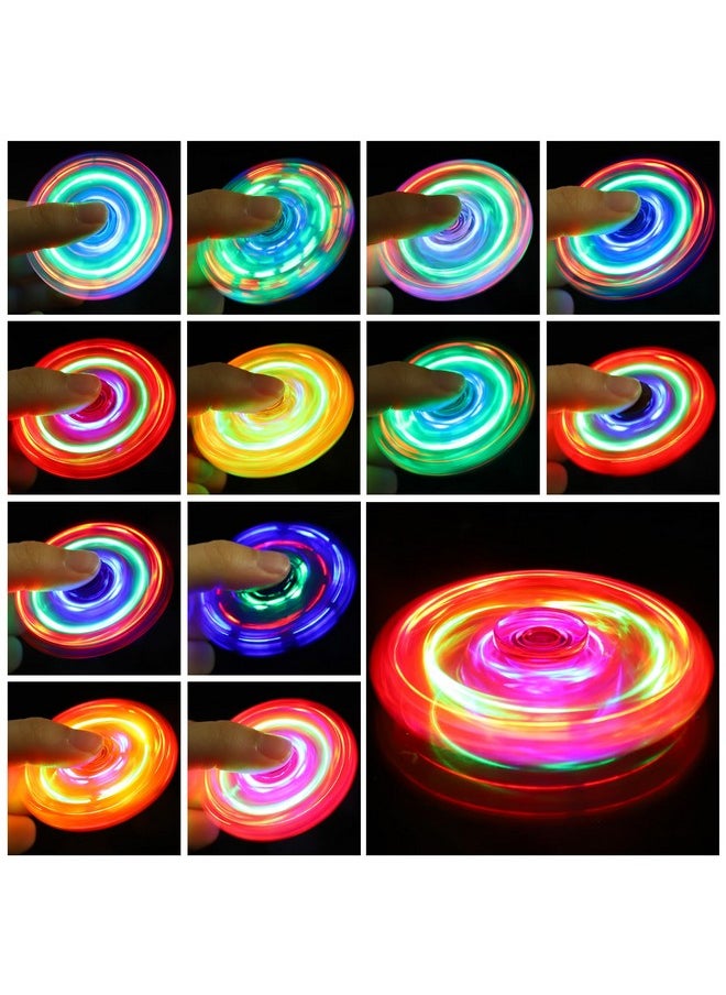 Mini Fidget Spinners 16 Pcs, Christmas Party Favors Led Light Up Fidget Spinners For Kids 4-12,Christmas Stocking Suffers Goodie Bag Stuffers Glow In The Dark Party Supplies Prizes Return Gift