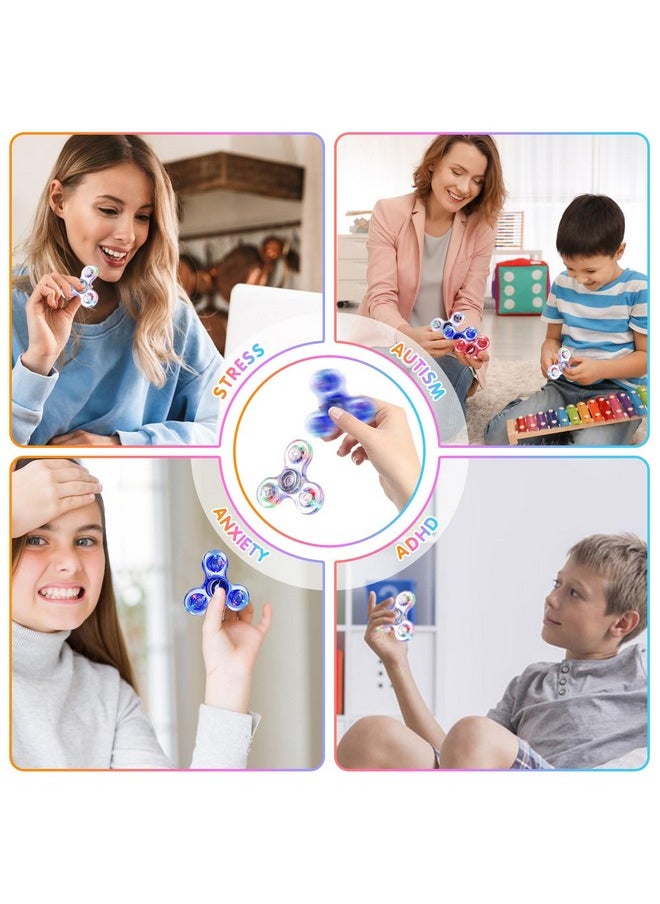 Fidget Spinners 2 Pack, Led Light Up Sensory Fidget Toys For Kids Adults, Christmas Stocking Stuffers Glow In The Dark Fidget Toys For Boys Girls Classroom Prizes For Kids 4-8-12 Adhd Fidgets