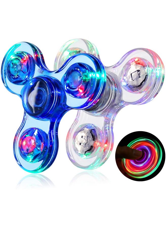 Fidget Spinners 2 Pack, Led Light Up Sensory Fidget Toys For Kids Adults, Christmas Stocking Stuffers Glow In The Dark Fidget Toys For Boys Girls Classroom Prizes For Kids 4-8-12 Adhd Fidgets
