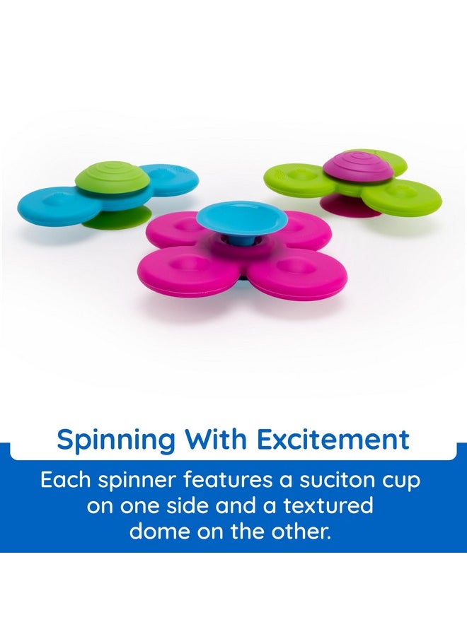 Whirly Squigz - 3 Silicone Spinners For Toddlers & Kids, 10 Mos+