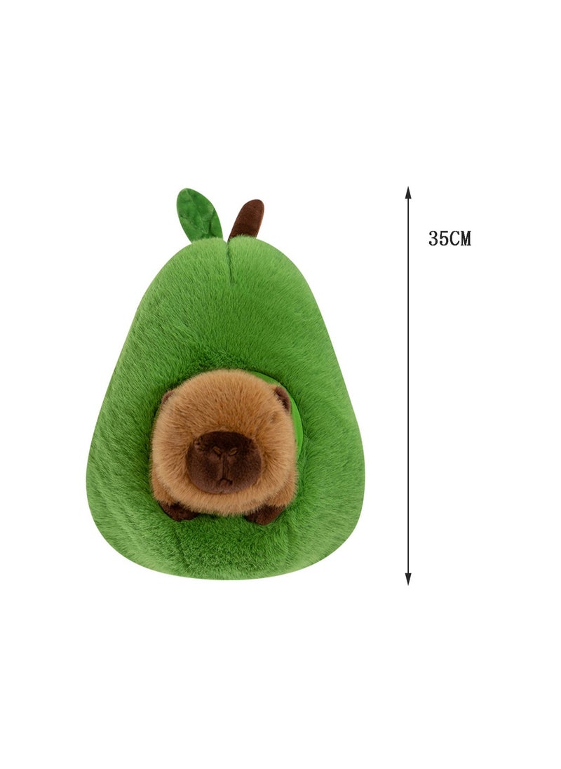 Cute Capybara Plush Toy Soft Stuffed Creative Doll Gift for Boys Girls All Ages (35cm)