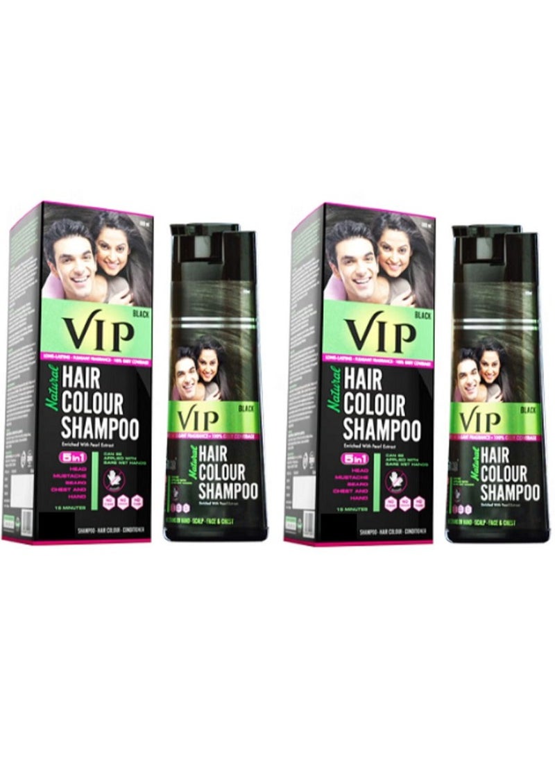 Hair Color Shampoo Black 180ml  Pack Of 2