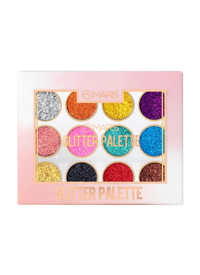 12 Shade Ultra Pigmented Glitter High Shine Shimmery Eyeshadow Palette 12 G (Shade01) Long Wearing And Easily Blendable Eye Makeup Palette (Multicolor)