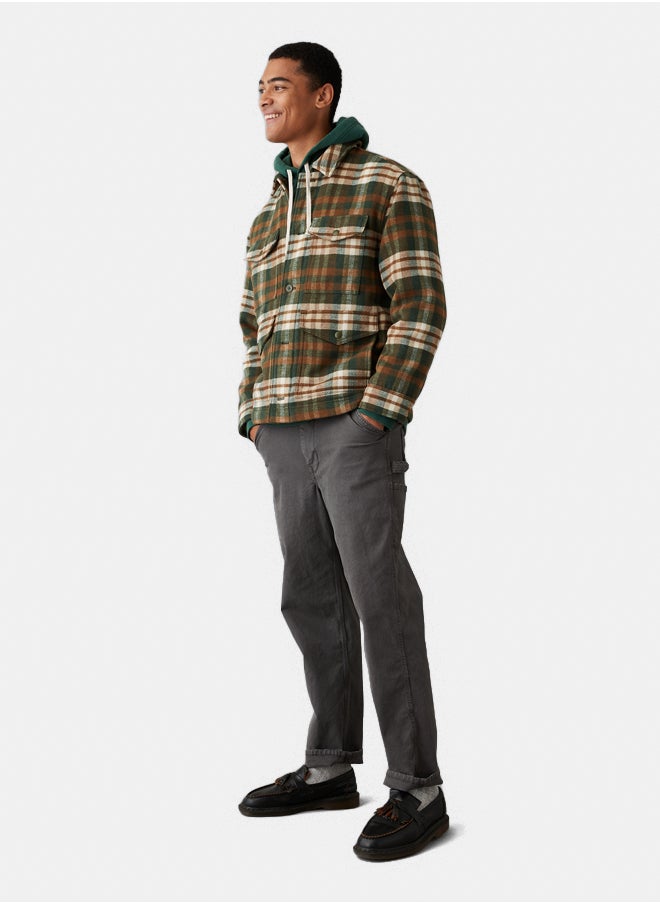 AE Plaid Button-Up Jacket