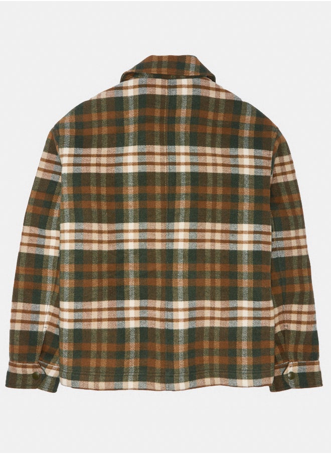 AE Plaid Button-Up Jacket