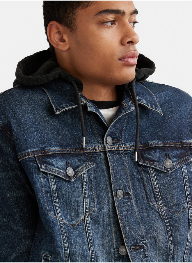 AE Hooded Denim Trucker Jacket