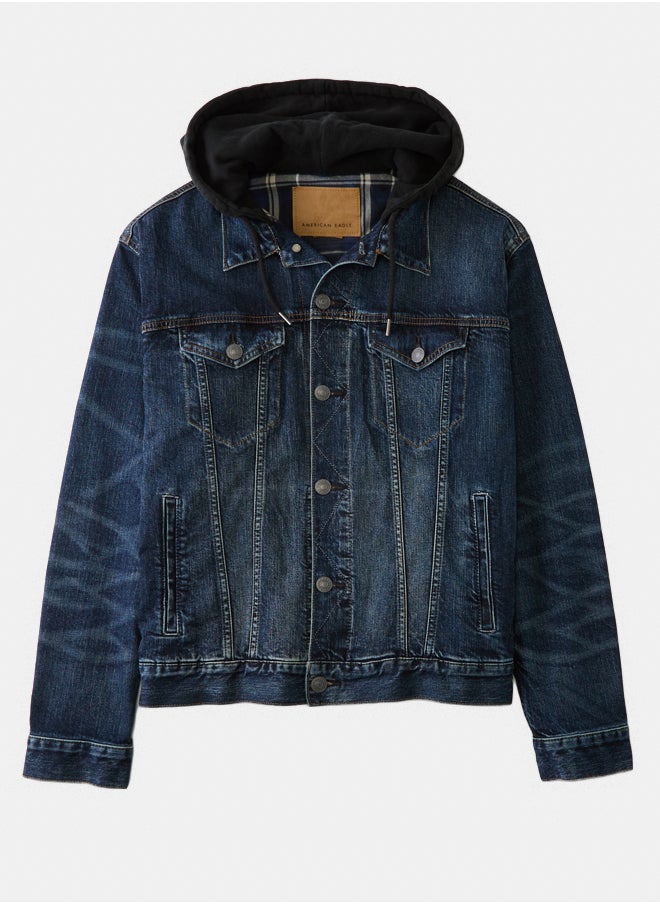 AE Hooded Denim Trucker Jacket